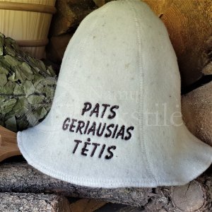 Woollen sauna hat ,,Pats geriausias tėtis"